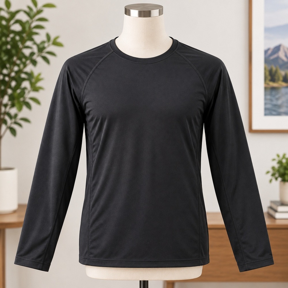 Athleta Momentum Long Sleeve Top Womens Medium Black Seamless Thumbhole 530524